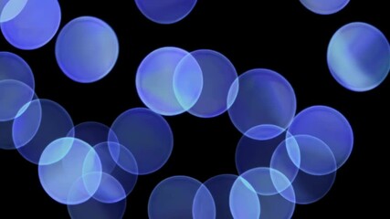 Aufkleber - Blue bokeh light circles on a dark background
