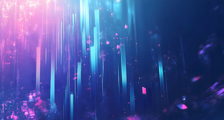 Poster - Abstract background with a blue glowing stock market graph