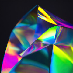 Canvas Print - Multi-colored crystals on a black background
