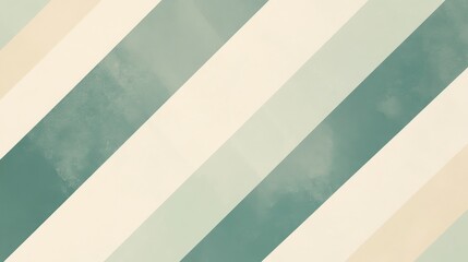 Wall Mural - Diagonal stripes of teal beige and mint create pattern