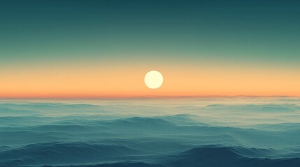 Wall Mural - a mesmerizing sunset casts its glow upon ocean waves
