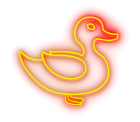 Wall Mural - png duck icon neon background sign.