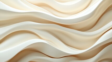 Wall Mural - Cream colored abstract waves ripple across a soft background