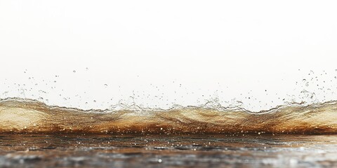 Poster - Rippling water creates dynamic waves with golden reflections under bright light