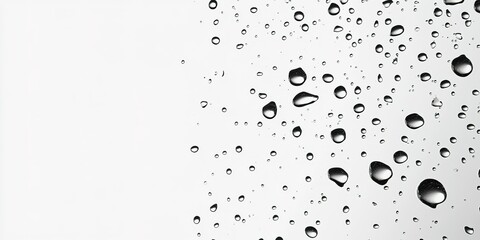 Poster - Water droplets collect on a smooth surface, creating an abstract and minimalist artwork in a modern setting