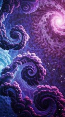 Wall Mural - cosmic swirls: dynamic galaxy transition with vibrant spiral nebula
