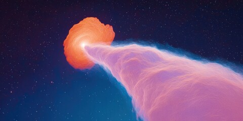 Poster - Cosmic dust cloud impacting starlight visibility space digital art nebula environment wide angle astronomy concept