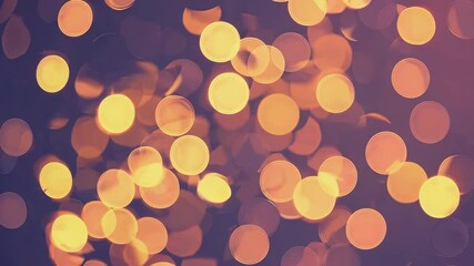 Poster - Bokeh effect with warm tones, abstract light circles. Soft focus photography concept