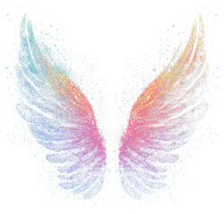 Wall Mural - png colorful wings light glitter sparkle effect art.