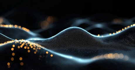 Aufkleber - Computer-generated abstract background featuring a futuristic network of connected dots