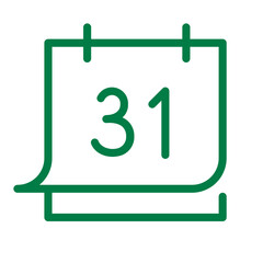 Poster - Calendar icon representing the date 31 in a simple line design for scheduling and planning activities