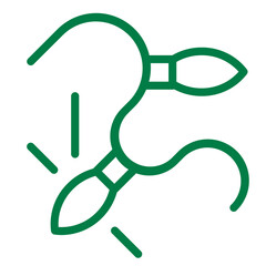 Poster - Creative outline of a drawing tool featuring dual tips and dynamic lines indicating artistic movement and expression