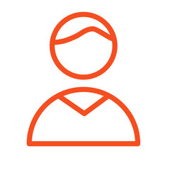 Poster - Simple line icon representing a person with distinct features for minimalist design purposes