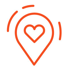 Poster - Location pin icon with heart symbol showcasing connection and community in modern communication