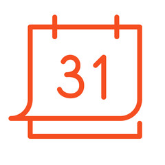 Poster - Line icon representing a calendar page displaying the date 31 in a bold, easy-to-read style with a modern design