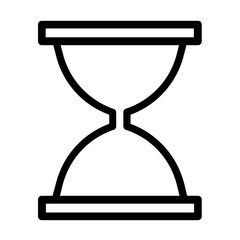 Poster - Symbol of time management represented by a simple line icon of an hourglass featuring two halves in an elegant design