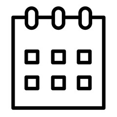 Poster - line icon vector illustration of a calendar with a grid for dates, suitable for planning events and 