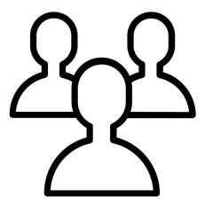 Poster - Vector illustration of three line art figures representing community and connection among individuals