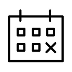Poster - Calendar icon representing an event or important date highlighted with a cross mark in vector style
