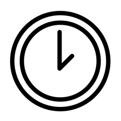 Poster - Simple line icon representation of a clock showing the time in a minimalist style for graphic design projects
