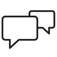 Poster - Two overlapping speech bubbles representing conversation, dialogue, and communication in a line icon design
