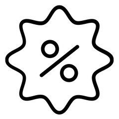 Poster - Stylish line icon representing discount percentage symbol in an abstract star shape