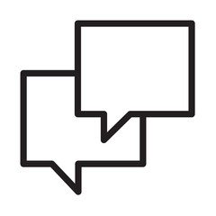 Poster - Line icon vector illustration of two speech bubbles representing communication and dialogue in a simple design