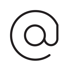 Leinwandbilder - Simple line icon of at symbol illustrating digital communication and connectivity in modern design