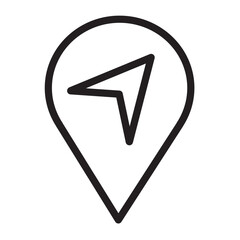 Poster - Vector illustration of a navigation pin icon with directional arrow