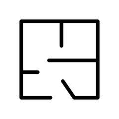 Poster - Line icon vector illustration depicting a simple abstract geometric design with interconnected segments