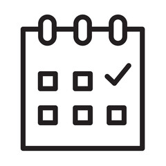 Poster - calendar symbol representing planning and organization in a minimalistic design style with checkboxe