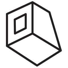 Poster - Line icon vector illustration of a geometric shape representing a three-dimensional object