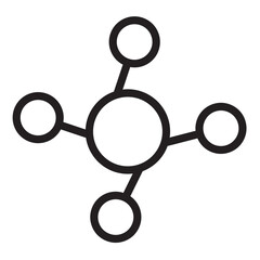 Poster - Line icon vector illustration representing a network or molecular structure in a minimalist style