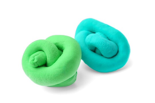 Wall Mural -  - turquoise and green play dough isolated on white