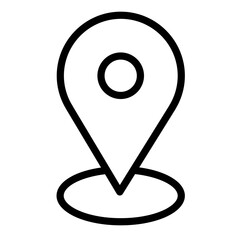 Poster - Design of a simple line icon representing a location pin used in mapping and navigation applications
