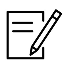 Poster - Line icon of a pencil and paper representing writing and note-taking activities commonly conducted in educational and professional settings