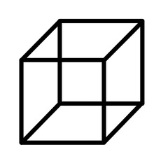 Poster - Line icon vector illustration depicting a geometric cube design suitable for various applications in digital and print media