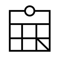 Poster - Calendar icon illustrating simplified date layout with grid structure for organization and planning purposes