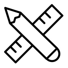 Poster - Illustration of crossed pencil and ruler representing design and creativity in various applications