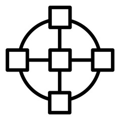 Poster - Network connectivity icon representing data sharing and communication among various nodes in a structured manner