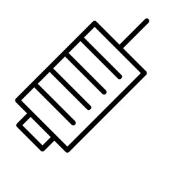 Poster - Line icon vector illustration of a rolled-up paper with a protruding end representing a document or note