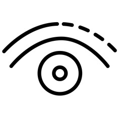 Poster - Line icon vector illustration of an eye symbol representing vision, observation, and insight in various contexts