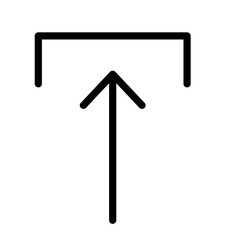 Poster - Line icon of upward arrow and square symbol representing direction and navigation in design