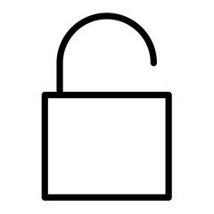 Poster - Line icon of an unlocked padlock symbolizing security and freedom in digital spaces or personal life contexts