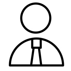 Poster - Line icon vector illustration of a professional figure in business attire signifying work and corporate environment