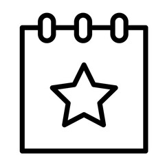 Poster - line icon vector illustration of a notepad with a star symbol, ideal for highlighting important note