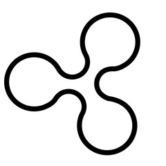 Poster - Vector illustration of a dynamic line icon with interconnected circular shapes representing motion and flow