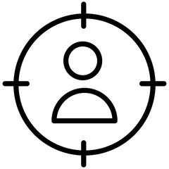 Poster - Target icon illustration representing personal identification in a minimalist line style