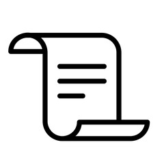 Poster - Line icon illustration of a rolled document with lines representing text for various applications in design