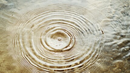 Poster - Delicate ripples spread outward on a smooth beige backdrop, evoking a sense of calm. The gentle motion reflects natural beauty, inviting reflection and serenity in the viewer